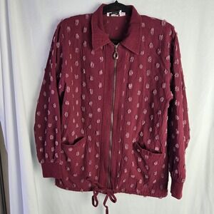 Vintage Highlights Textured Polka Dot Jacket Small Cotton Blend‎ Whimsy Resort